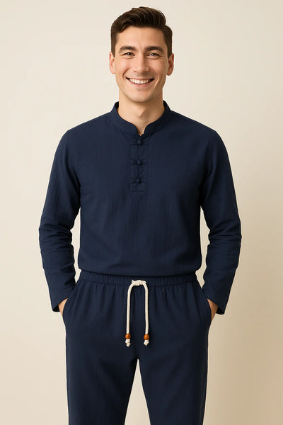 Costume Classique en Lin pour Homme – Bleu