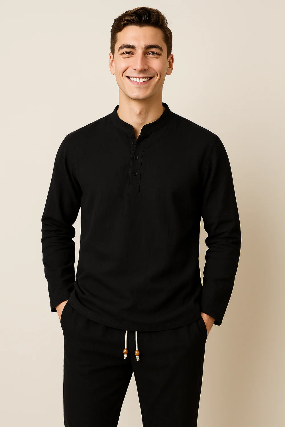 Costume Classique en Lin pour Homme – Noir