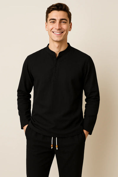 Costume Classique en Lin pour Homme – Noir