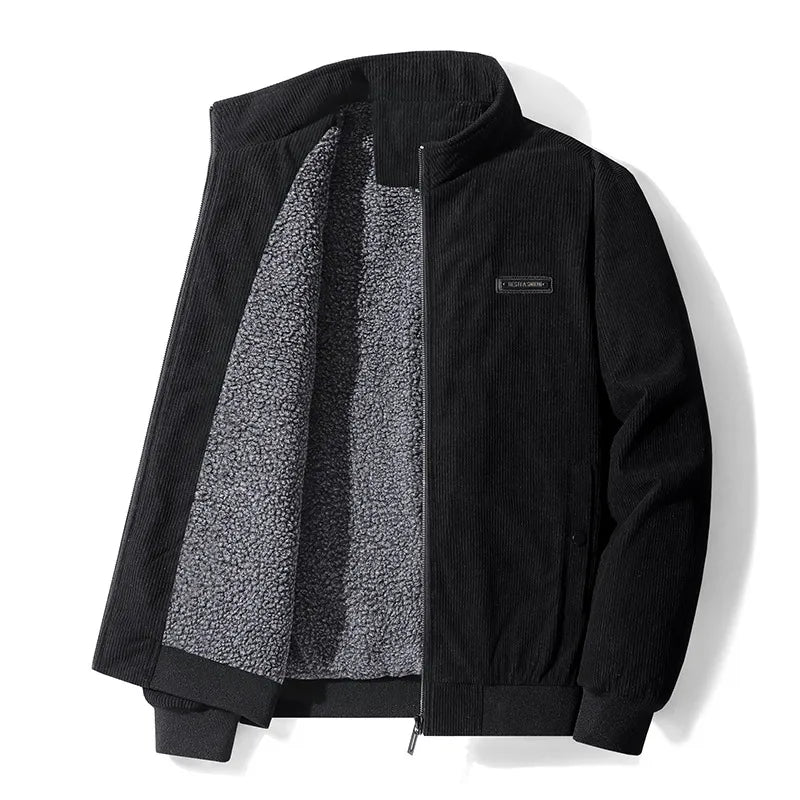 Veste en Velours Côtelé pour Homme au Style Vintage Élégant – Noir
