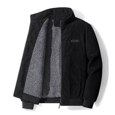 Veste en Velours Côtelé pour Homme au Style Vintage Élégant – Noir