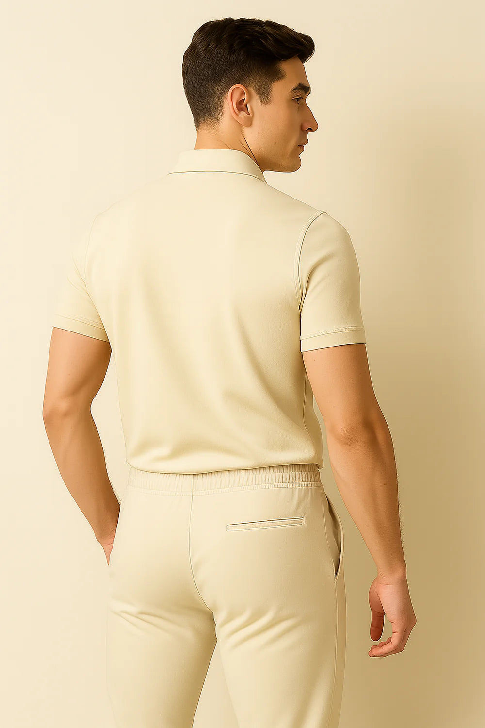 Ensemble Décontracté Polo et Pantalon pour Homme – Beige