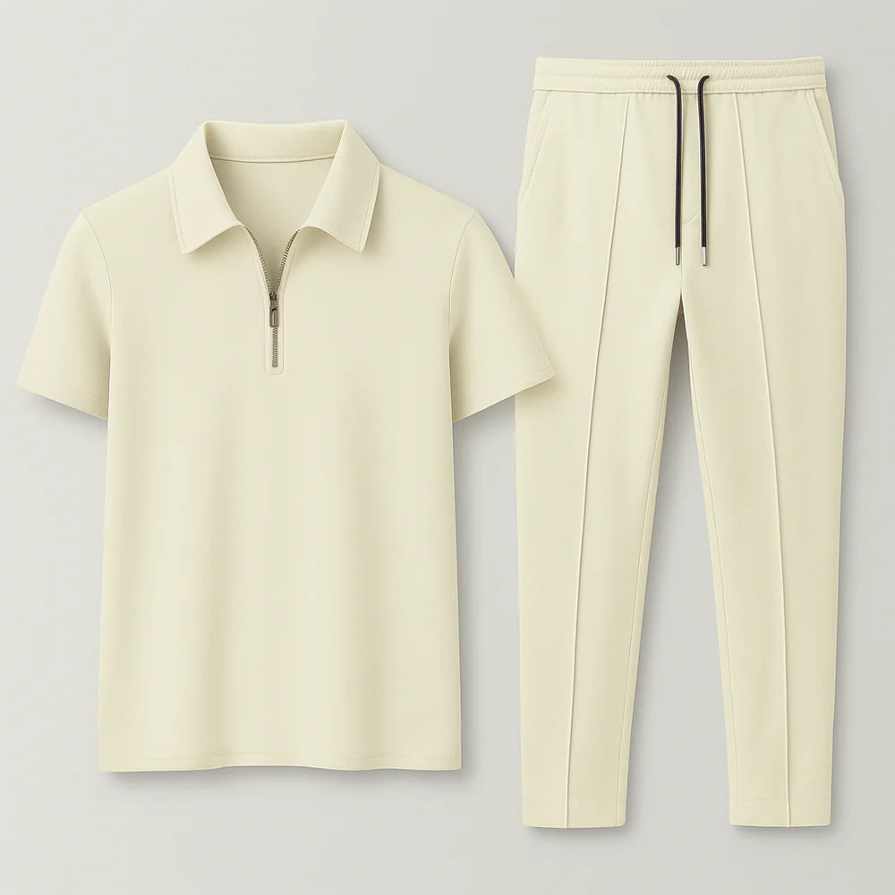 Ensemble Décontracté Polo et Pantalon pour Homme – Beige