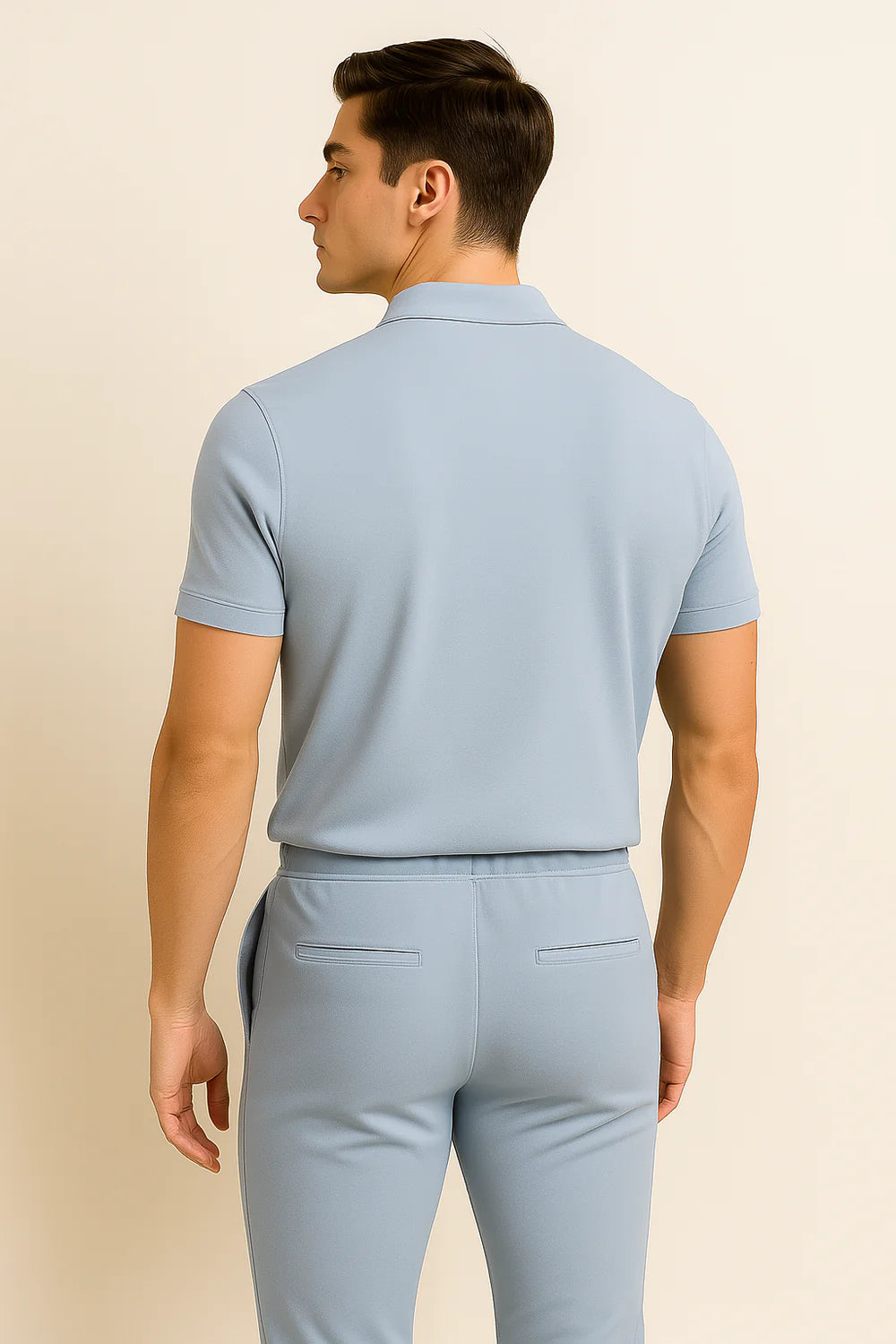 Ensemble Décontracté Polo et Pantalon pour Homme – Bleu Clair