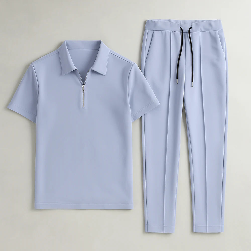 Ensemble Décontracté Polo et Pantalon pour Homme – Bleu Clair