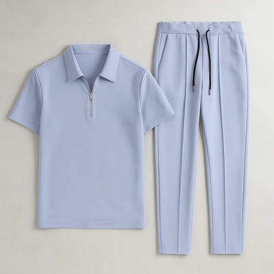 Ensemble Décontracté Polo et Pantalon pour Homme – Bleu Clair