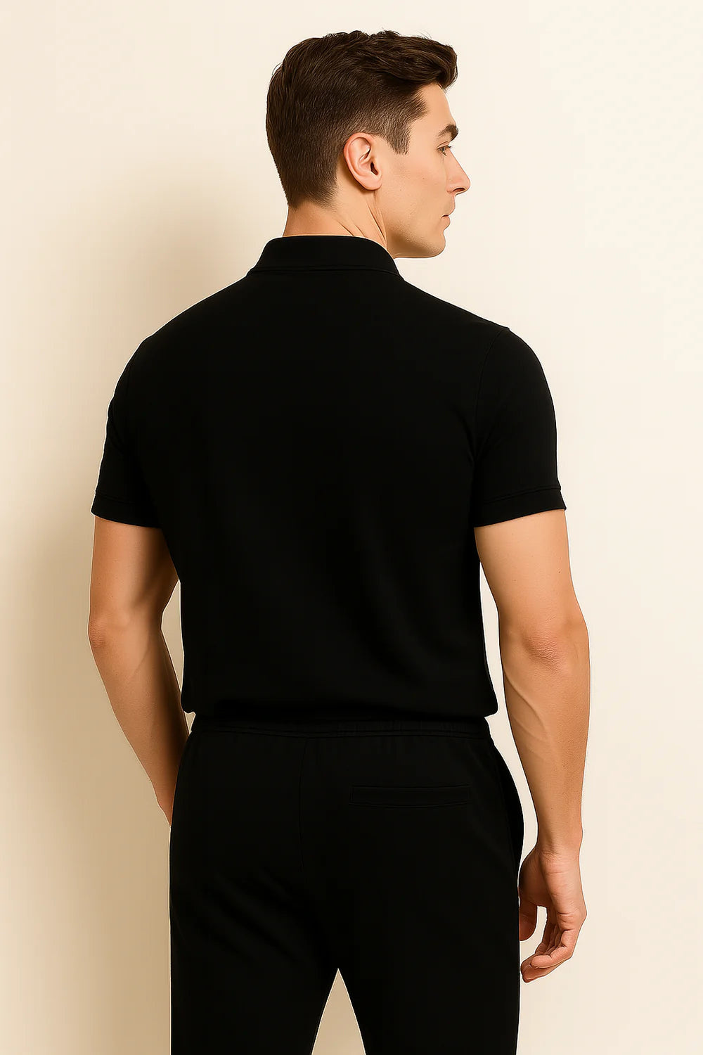 Ensemble Décontracté Polo et Pantalon pour Homme – Noir
