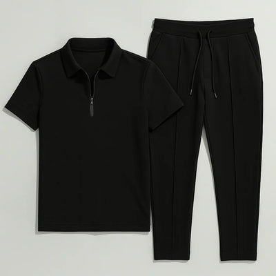 Ensemble Décontracté Polo et Pantalon pour Homme – Noir