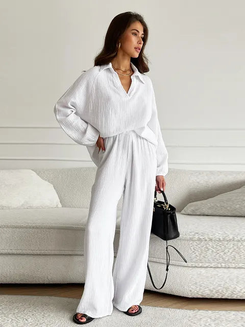 Ensemble d'été à manches longues de style moderne pour femmes