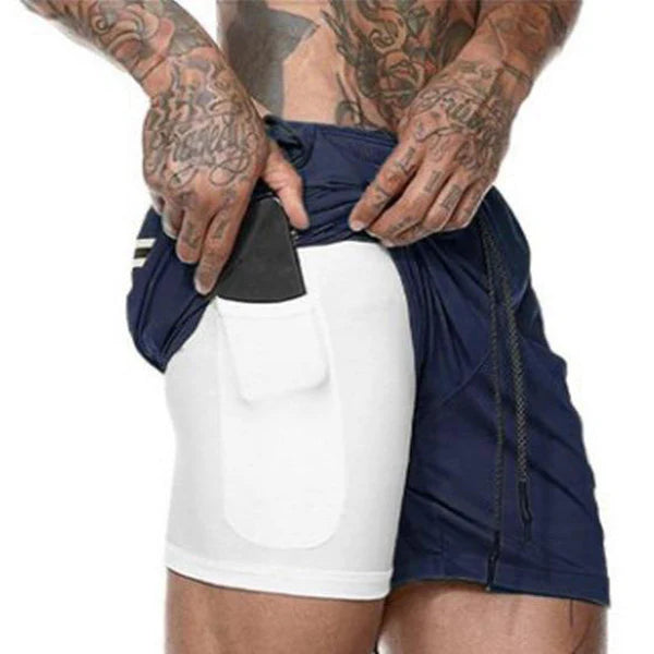 Shorts de Fitness Légers Signature pour Homme – Bleu Foncé