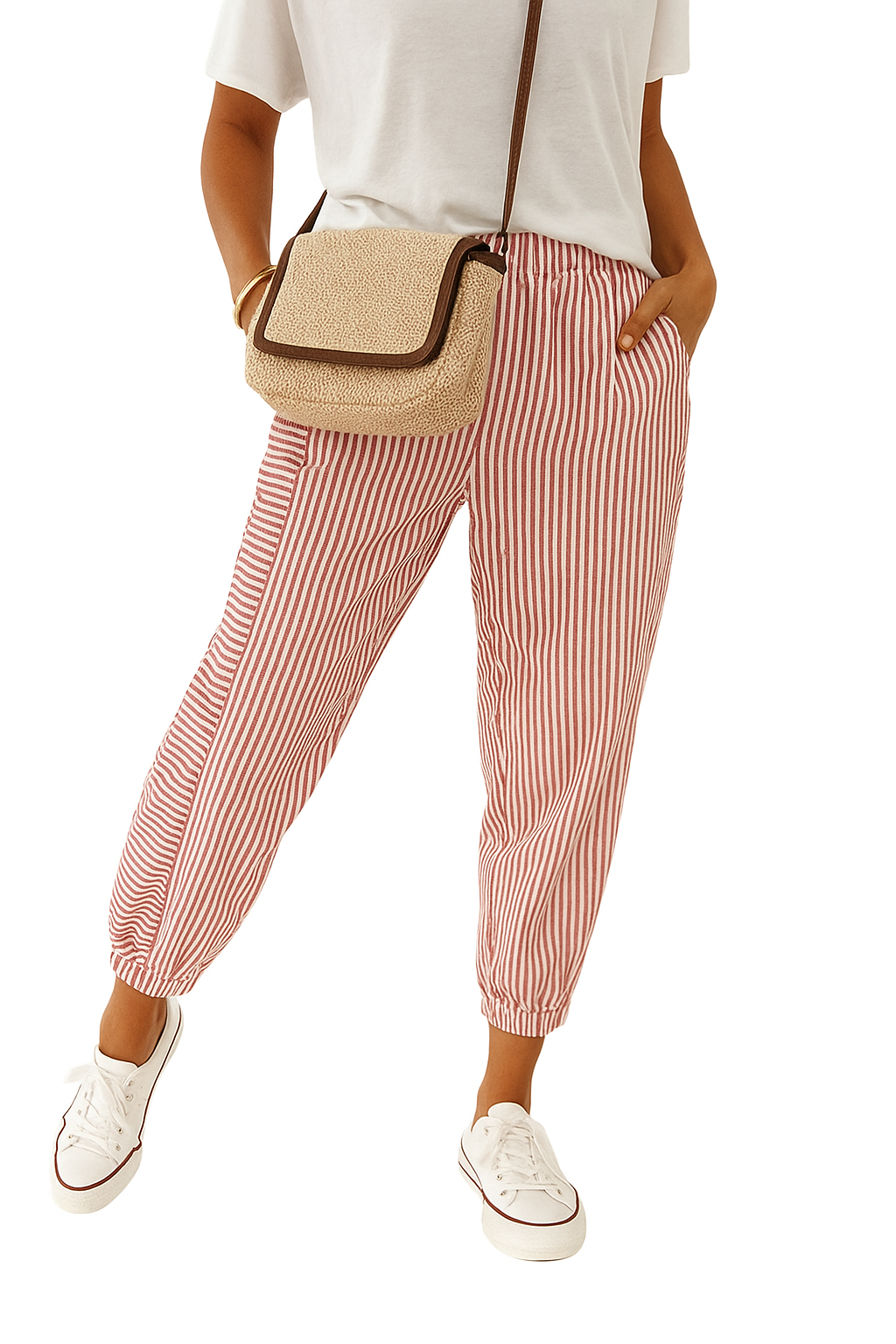 Pantalon rayé classique pour femmes