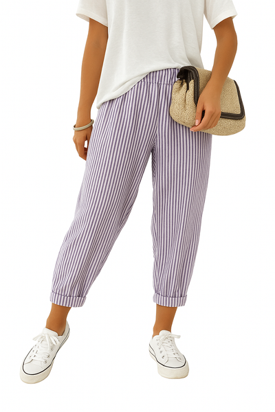 Pantalon rayé classique pour femmes