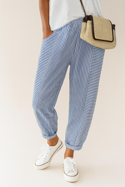 Pantalon rayé classique pour femmes