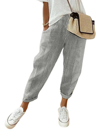 Pantalon rayé classique pour femmes