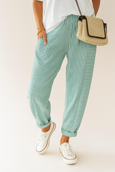 Pantalon rayé classique pour femmes