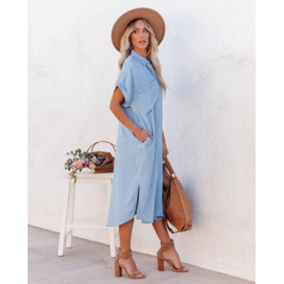 Robe d'été décontractée et intemporelle en denim pour femmes