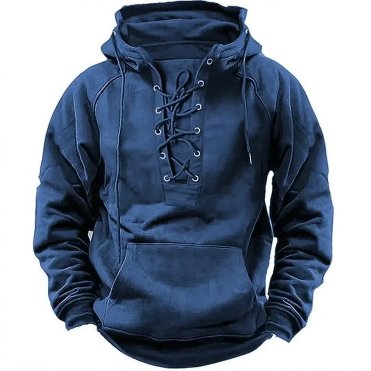 Sweat à Capuche Vintage Homme – Devant Lacé Style Rétro