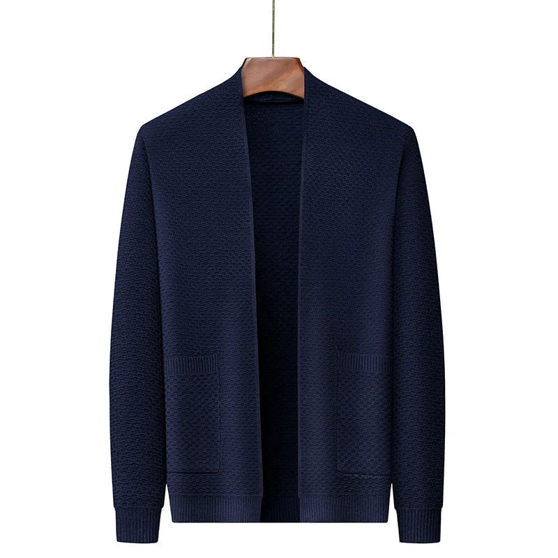Cardigan Classique pour Homme – Design Ouvert Texturé avec Détails Modernes