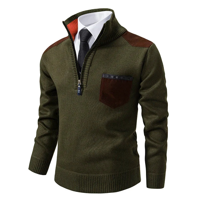 Pull Demi-Zippé pour Homme – Design Classique à Manches Longues pour un Look Quotidien Élégant