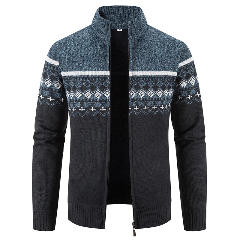 Pull en Maille Homme – Design Demi-Zip à Torsades au Charme Automnal