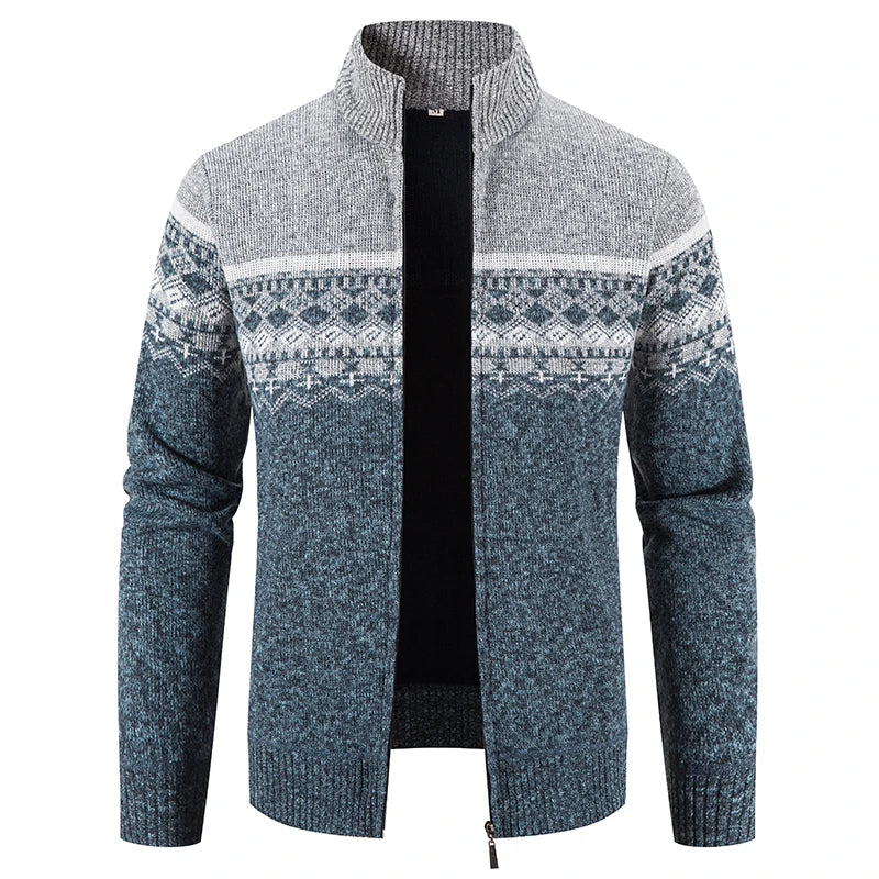 Pull en Maille Homme – Design Demi-Zip à Torsades au Charme Automnal