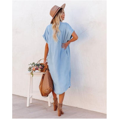 Robe d'été décontractée et intemporelle en denim pour femmes