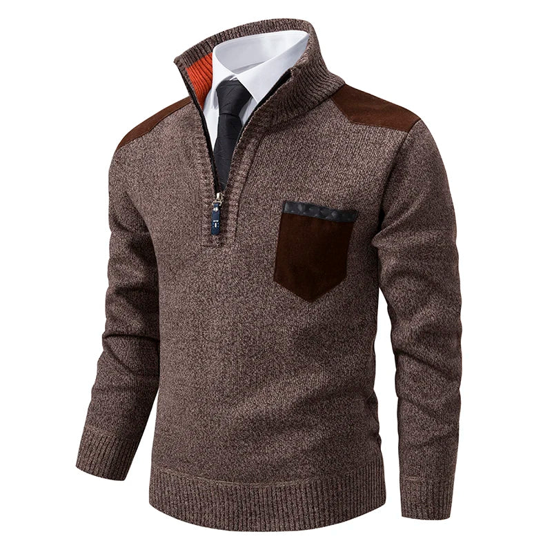 Pull Demi-Zippé pour Homme – Design Classique à Manches Longues pour un Look Quotidien Élégant