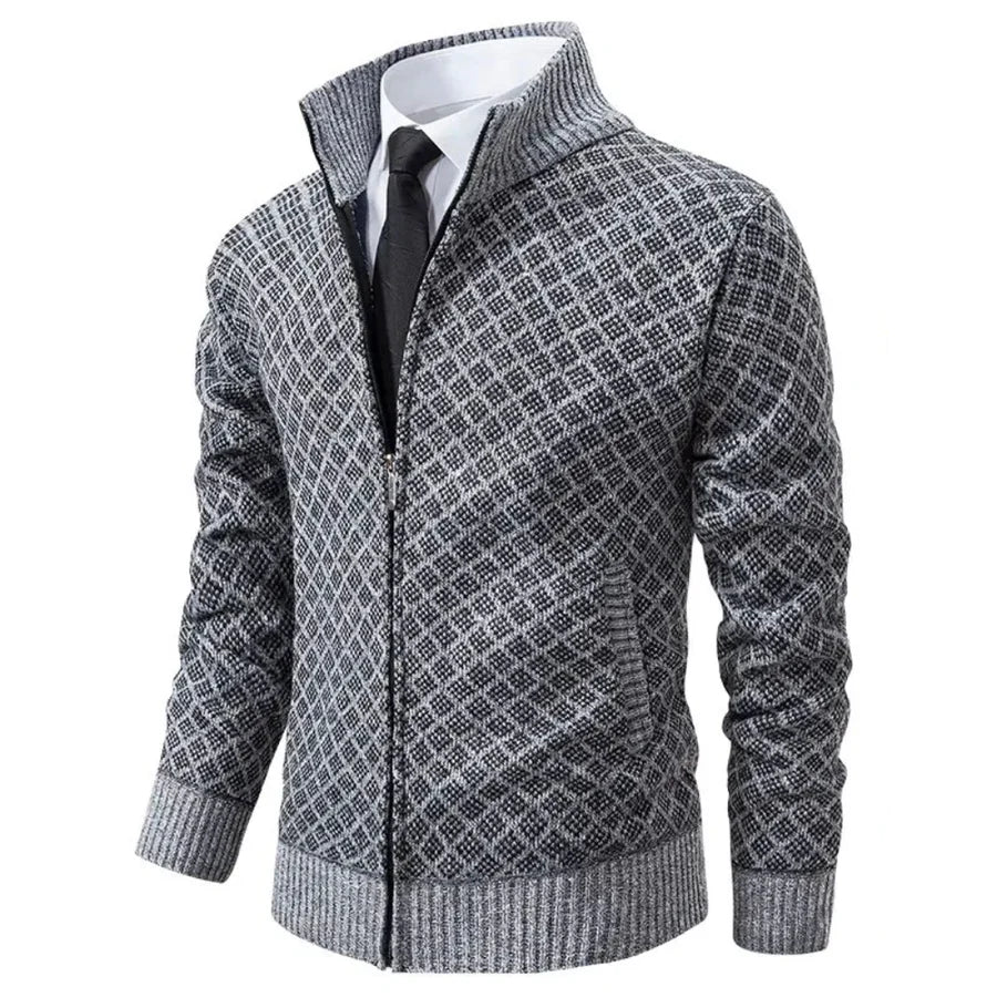 Pull Zippé Homme – Maille Texturée avec Finition Moderne