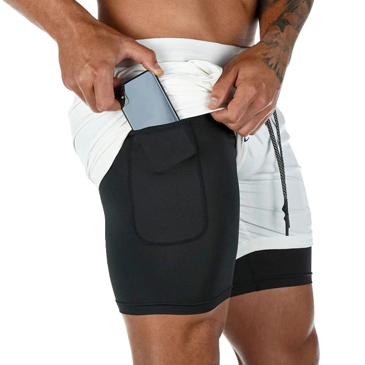 Shorts de Fitness Légers Signature pour Homme – Blanc