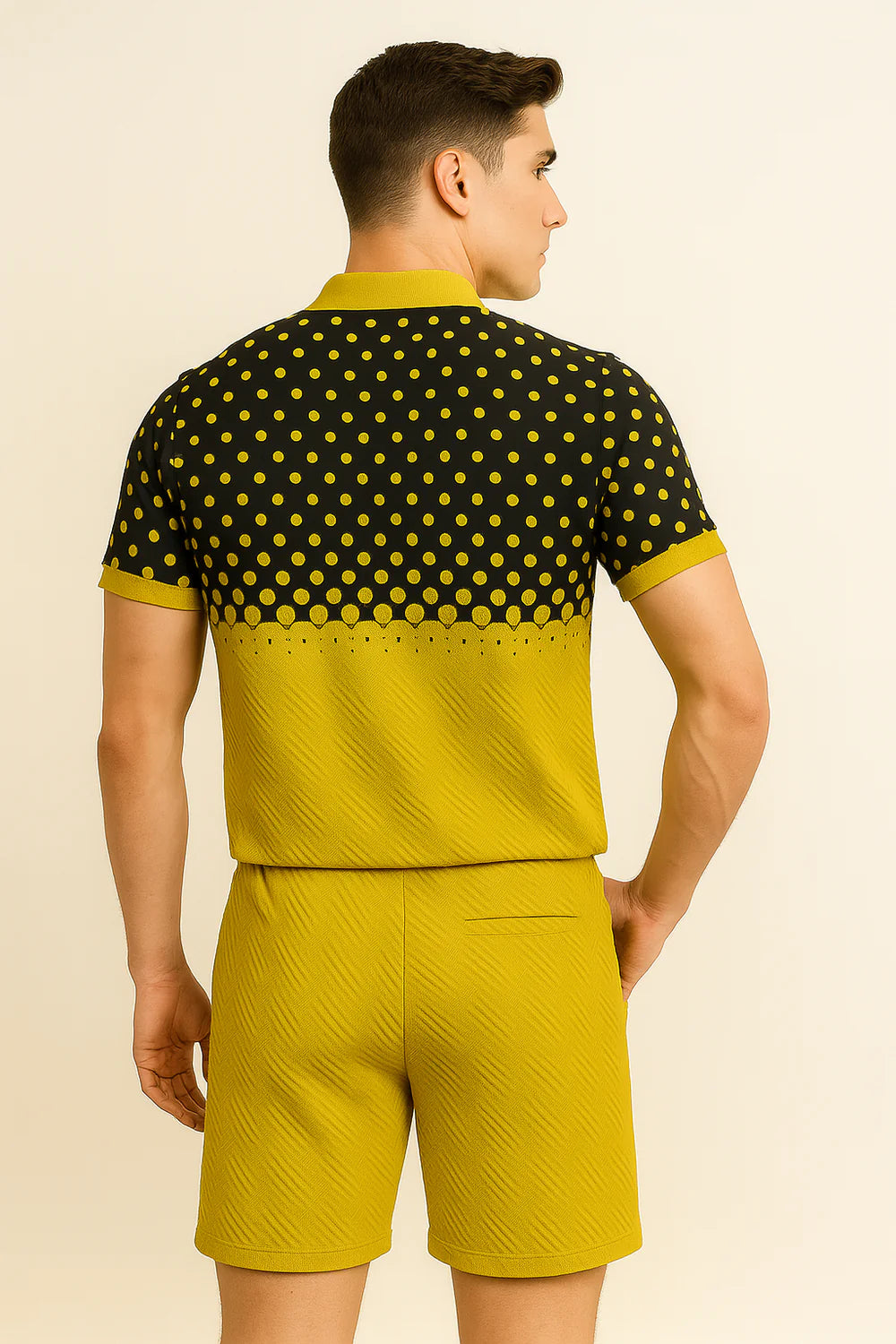 Ensemble Décontracté Moderne pour Homme avec Imprimé Tendance – Jaune