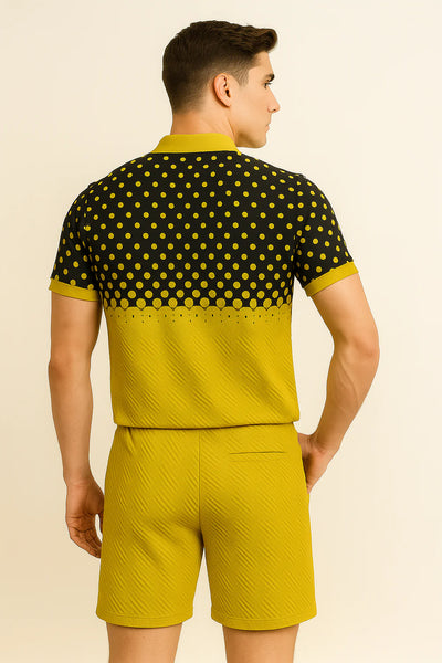 Ensemble Décontracté Moderne pour Homme avec Imprimé Tendance – Jaune