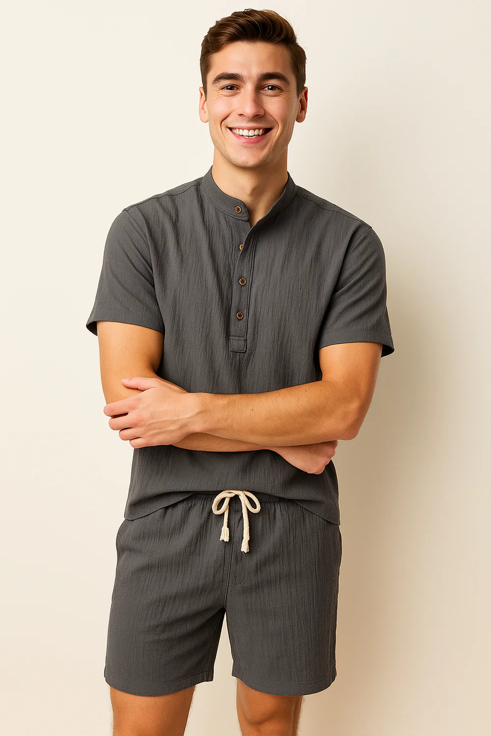 Ensemble d’été élégant pour hommes – Gris