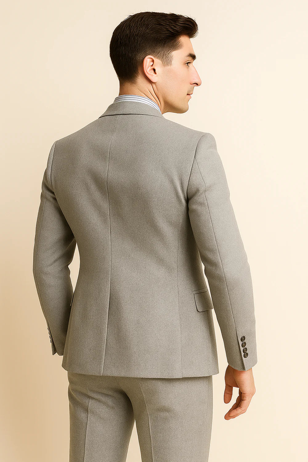 Costume Tuxedo Classique en Tweed pour Homme – Argenté