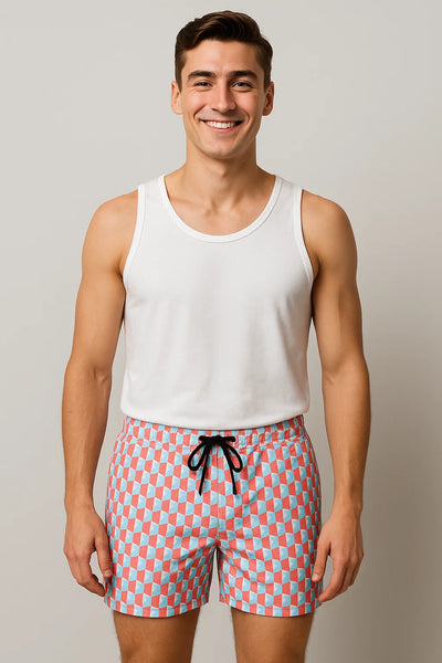 Short de plage estival tendance pour homme – Motifs roses