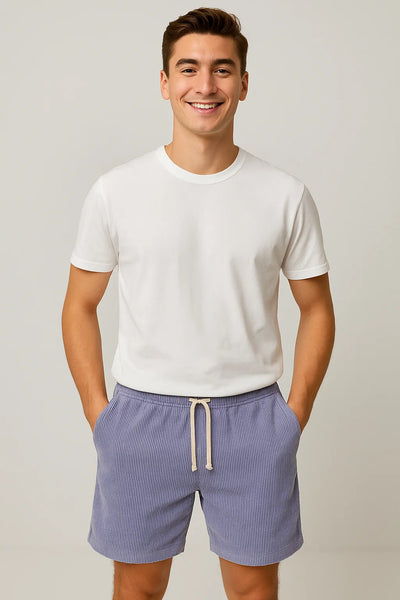 Shorts d'Été en Velours Côtelé Tendance pour Homme – Violet