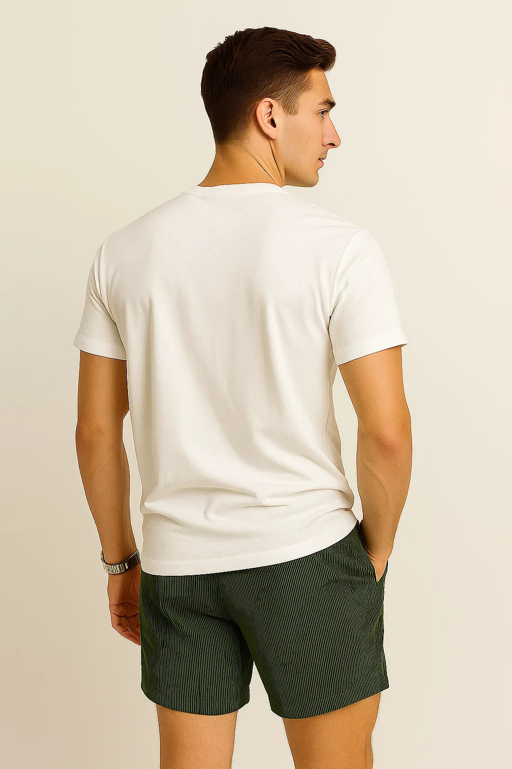 Shorts d'Été en Velours Côtelé Tendance pour Homme – Vert