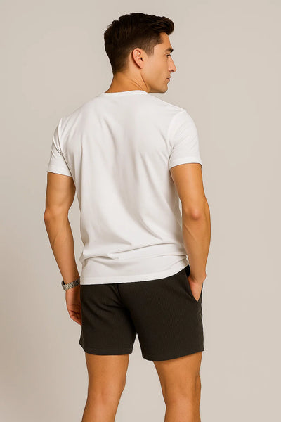 Shorts d'Été en Velours Côtelé Tendance pour Homme – Noir