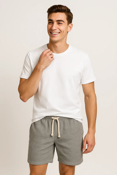 Shorts d'Été en Velours Côtelé Tendance pour Homme – Gris