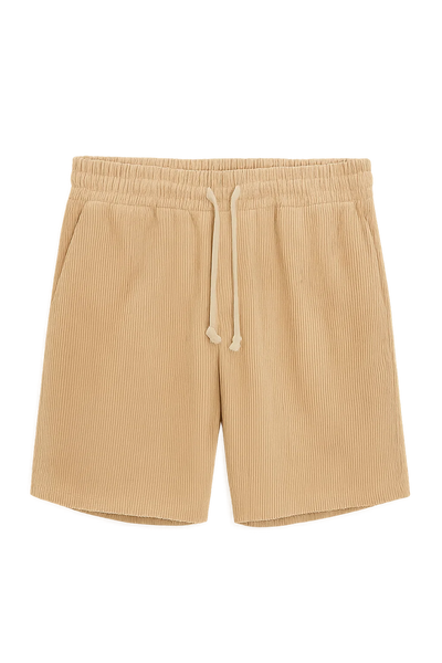 Shorts d'Été en Velours Côtelé Tendance pour Homme – Beige