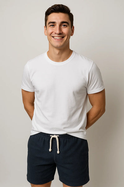 Shorts d'Été en Velours Côtelé Tendance pour Homme – Bleu Marine
