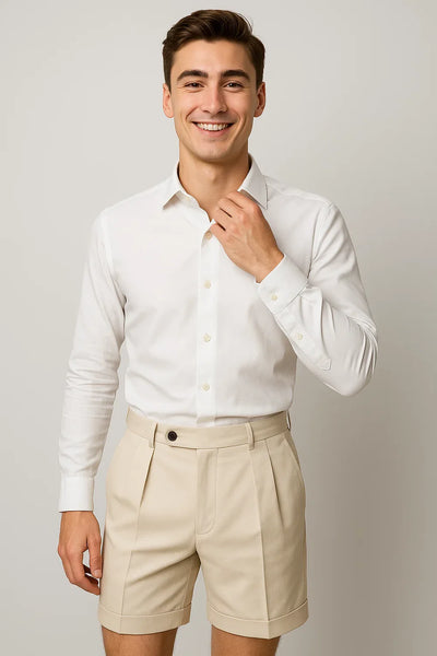 Short Classique Décontracté-Chic pour Homme – Blanc