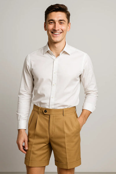Short Classique Décontracté-Chic pour Homme – Beige