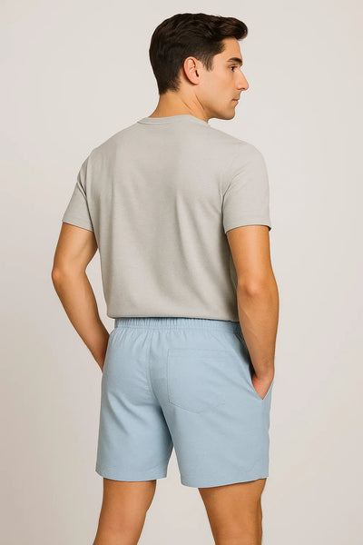 Short d'Été en Lin au Style Moderne pour Homme – Bleu