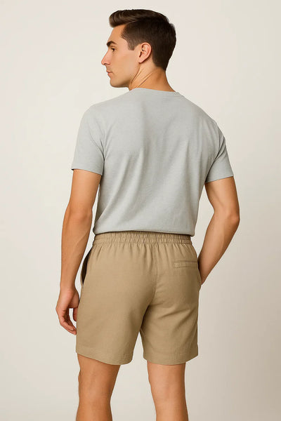 Short d'Été en Lin au Style Moderne pour Homme – Marron