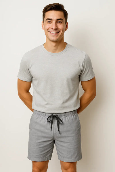 Short d'Été en Lin au Style Moderne pour Homme – Gris