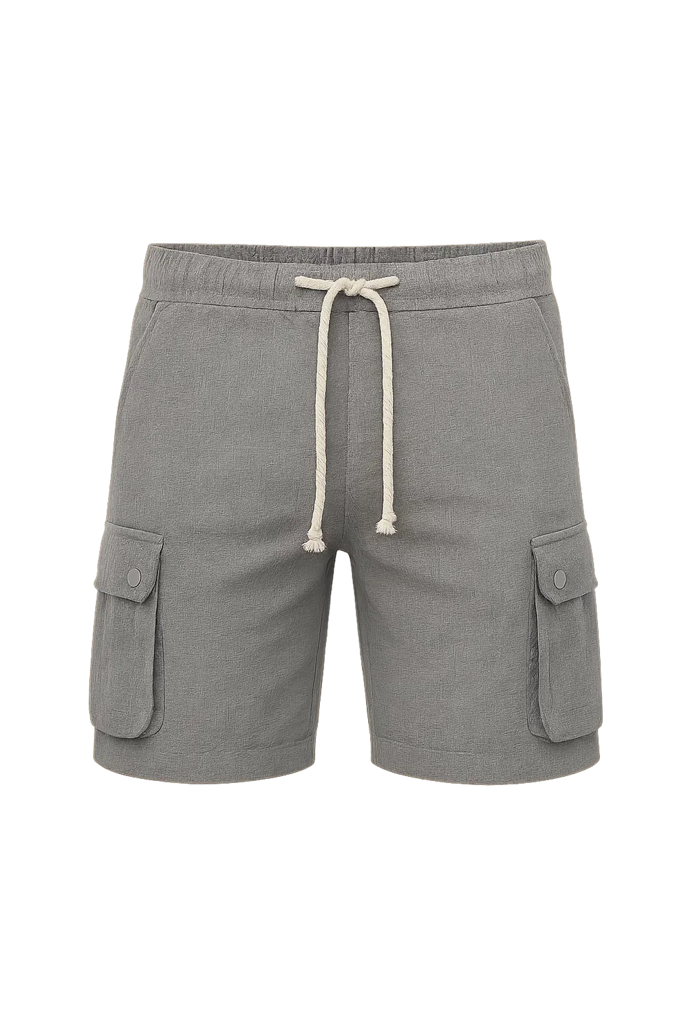 Short Cargo d'Été en Lin Tendance pour Homme – Gris foncé