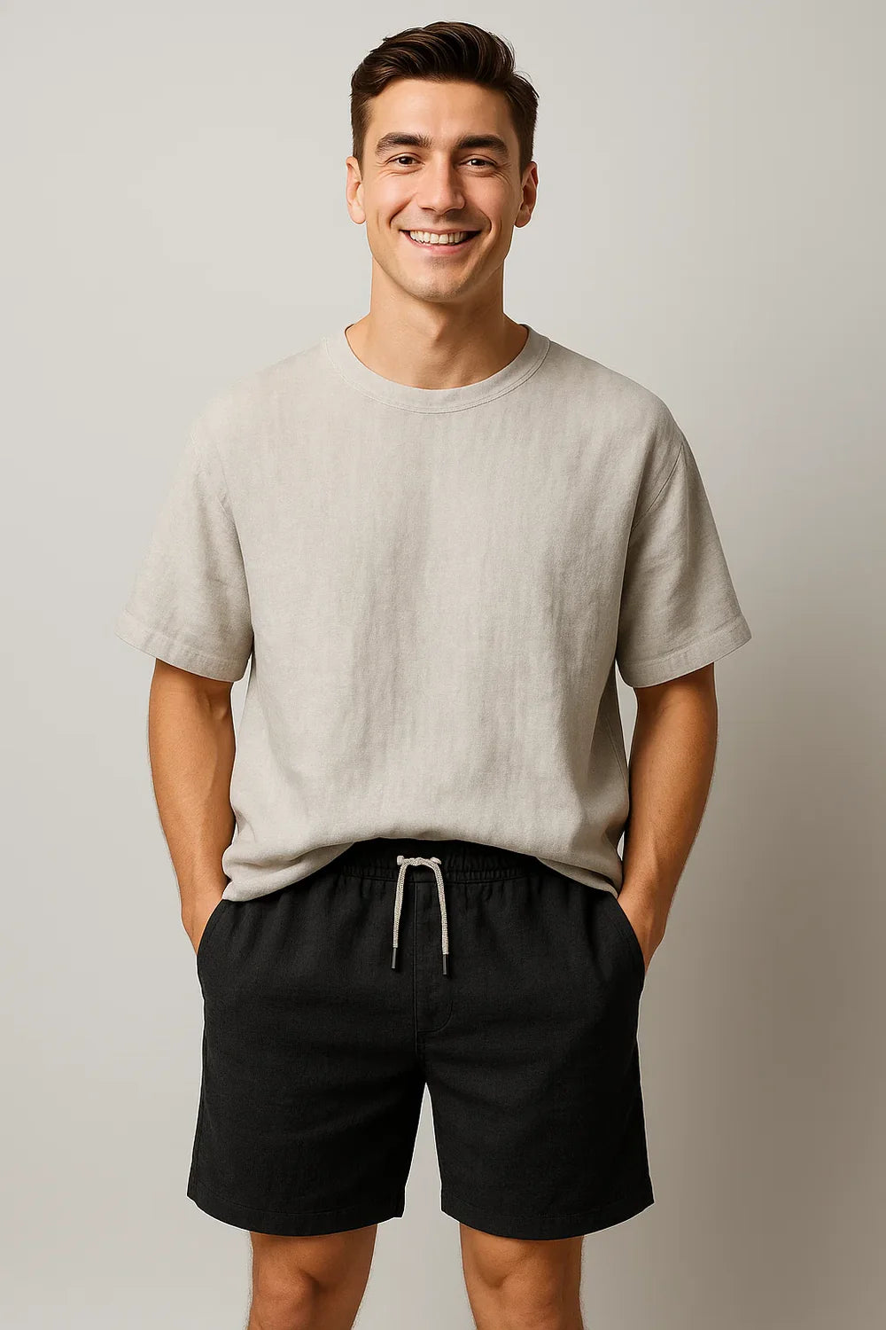 Short d'Été Décontracté au Style Moderne pour Homme – Noir