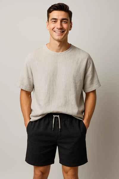Short d'Été Décontracté au Style Moderne pour Homme – Noir