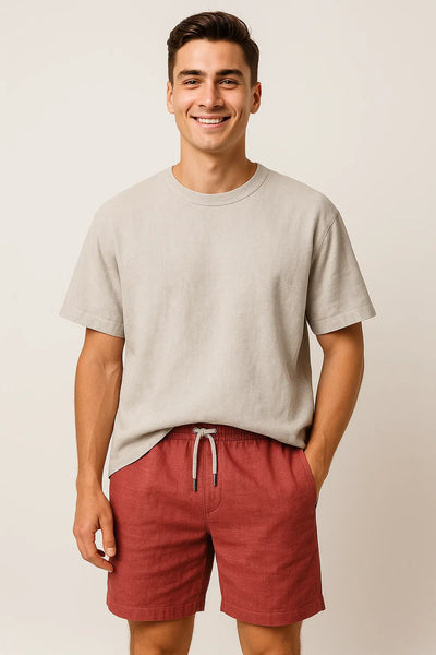 Short d'Été Décontracté au Style Moderne pour Homme – Rouge