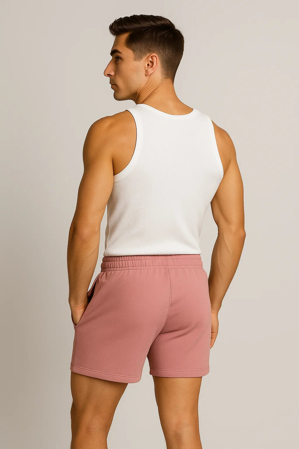 Short d'Été Ajusté Moderne pour Homme – Rose